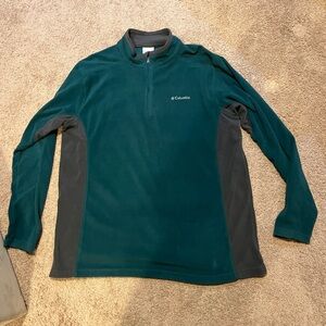 Columbia Green and Gray fleece half zip